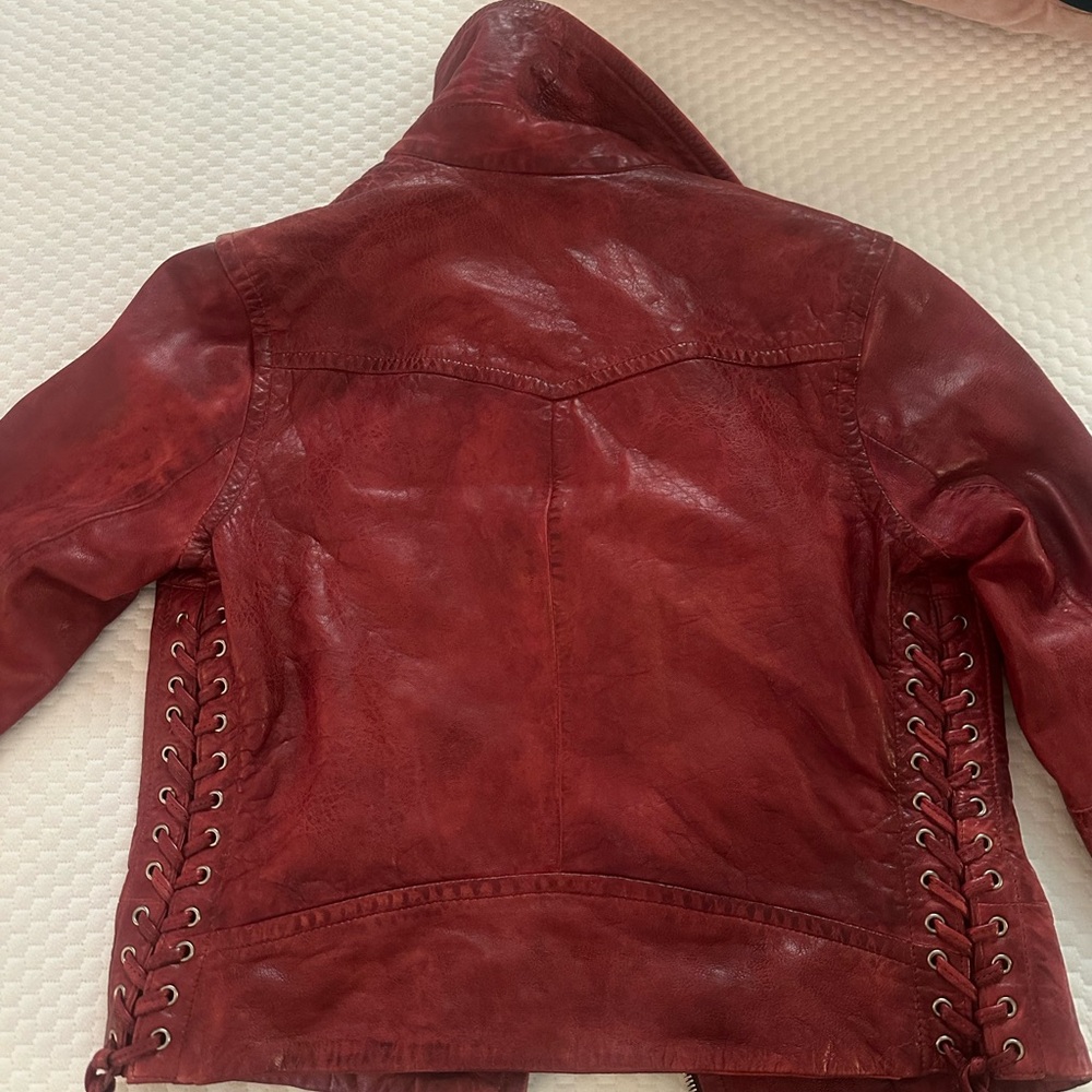 True Religion Red Leather Jacket - Picture 11 of 11